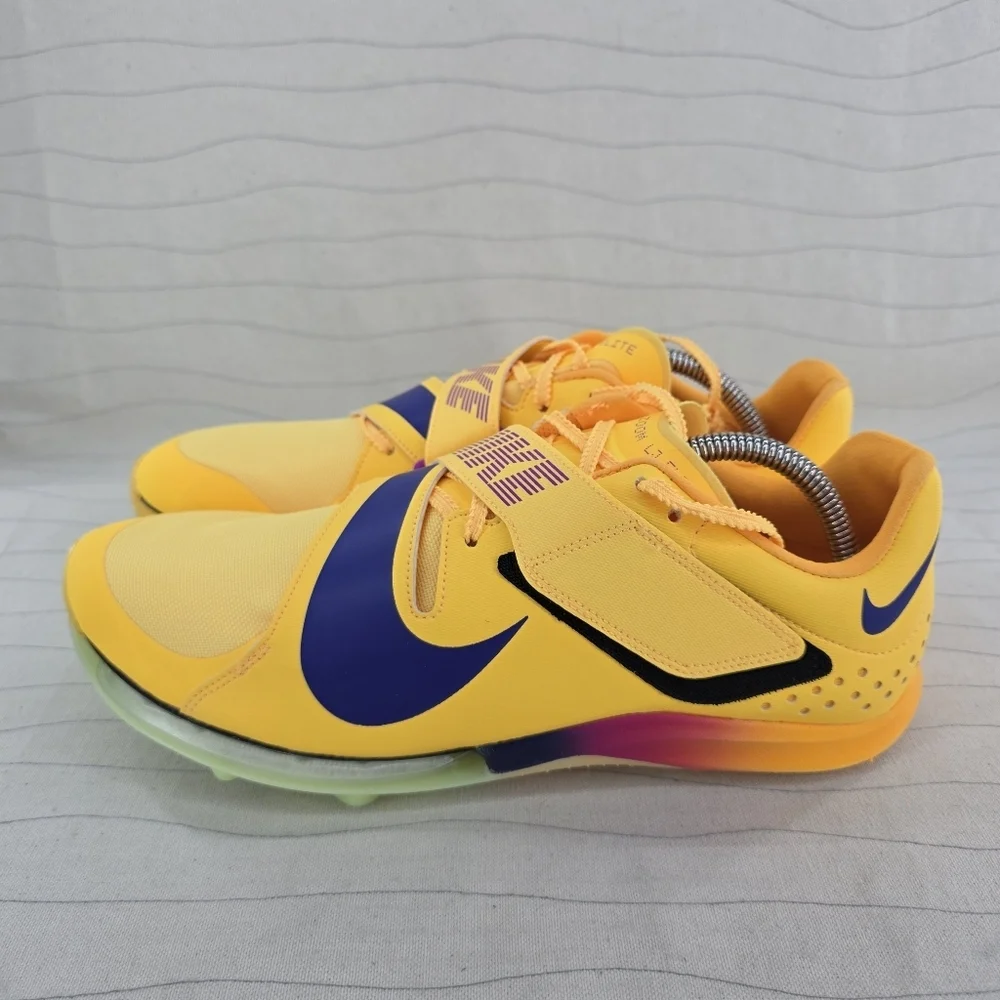Nike Mens Air Zoom LJ Elite Long Jump Burst Yellow Track Shoe FZ9326-800 Sz 10
